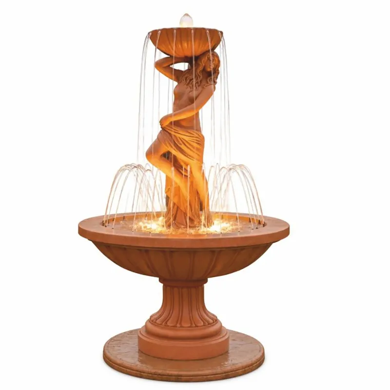 Must-Have Casa Padrino Art Nouveau Fountain Brown Ø 130 x H. 195 cm - Magnificent Garden Fountain