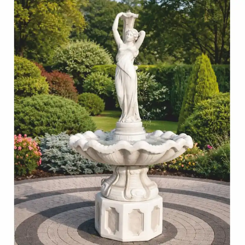 Casa Padrino Baroque Fountain White Ø 89 x H. 192 cm - Nostalgic Garden Fountain Billig