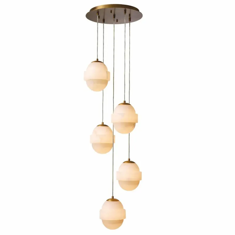 Casa Padrino luxury chandelier antique brass / alabaster Ø 45 x H. 120 cm Schnäppchen