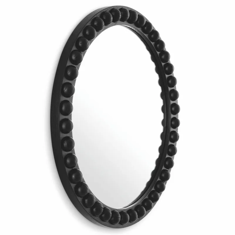 Casa Padrino Luxury Mirror Black Ø 80 cm - Round Luxury Wall Mirror Heißes Angebot