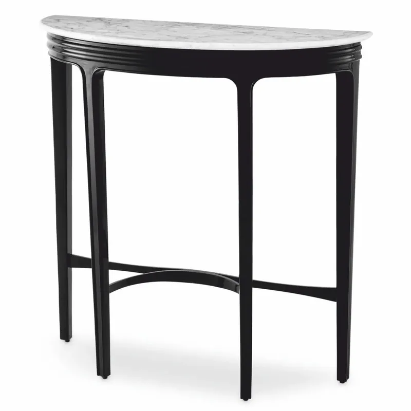 Preiswert Casa Padrino Luxury Mahogany Console Table with Marble Top Black / White H. 85.5 cm