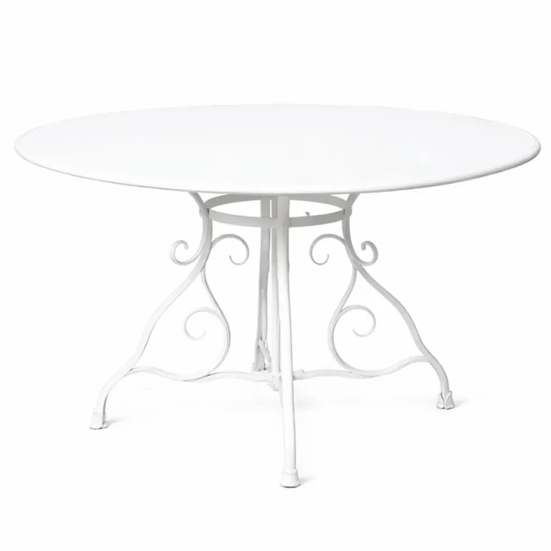 Direkt Vom Hersteller Casa Padrino Art Nouveau garden table white Ø 100 x H. 70 cm - Nostalgic garden furniture