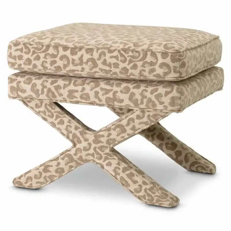 Casa Padrino Luxury Stool with Leopard Design Beige - Luxury Living Room Furniture Markenware