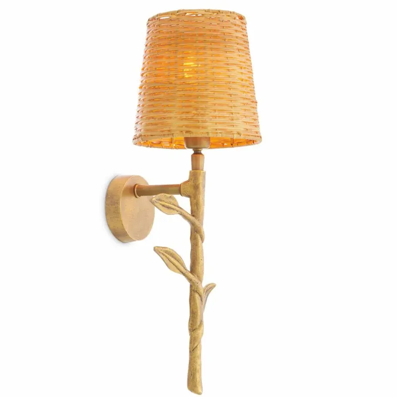 Jetzt Bestellen Casa Padrino Luxury Wall Light Vintage Brass / Natural H. 42.5 cm