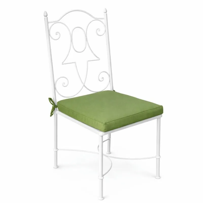 Casa Padrino luxury Art Nouveau wrought iron garden chair with seat cushion white / green H. 105 cm Ausverkauf