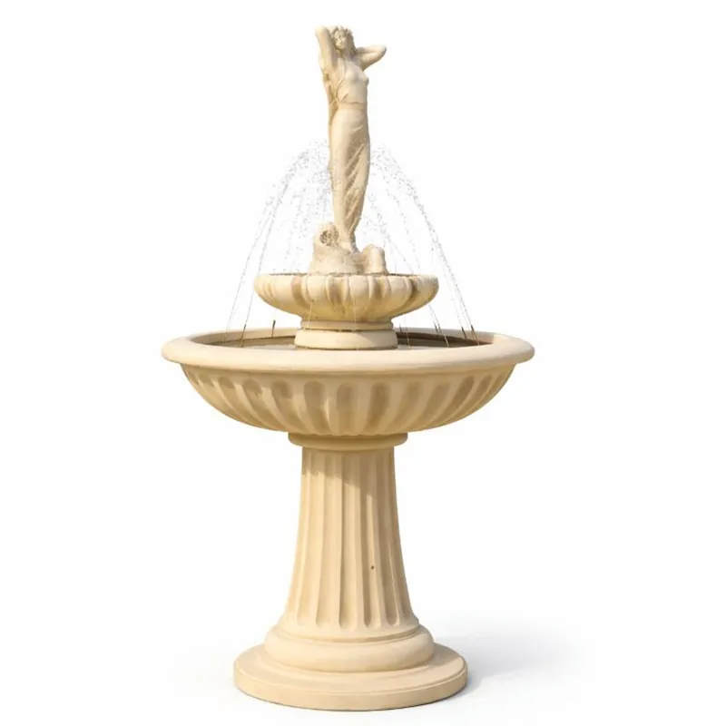 Casa Padrino Art Nouveau Fountain Lady Sand Ø 92 x H. 172 cm - Garden Decor Nur Heute