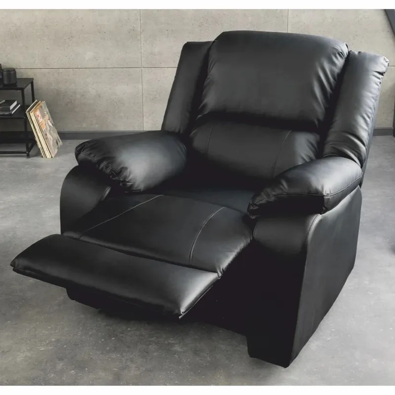 Rabatt Casa Padrino Faux Leather Cinema Chair Black - Reclining Chair