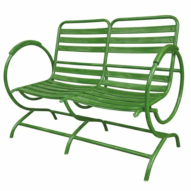 Neu Casa Padrino Art Nouveau Wrought Iron Garden Bench Green 100 cm - Garden Furniture