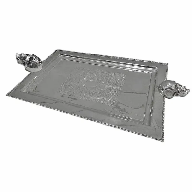 Günstig Casa Padrino Metal Serving Tray Silver 37 cm - Catering Accessories