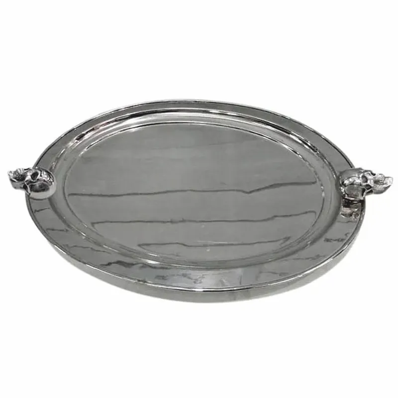 Jetzt Kaufen Casa Padrino Metal Serving Tray Silver 62 cm - Catering Accessories