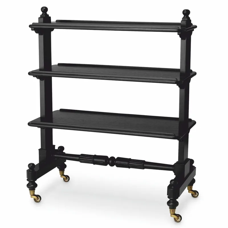 Casa Padrino Luxury Serving Trolley Black / Antique Brass 107.5 cm - Hotel Accessories Knallerangebot