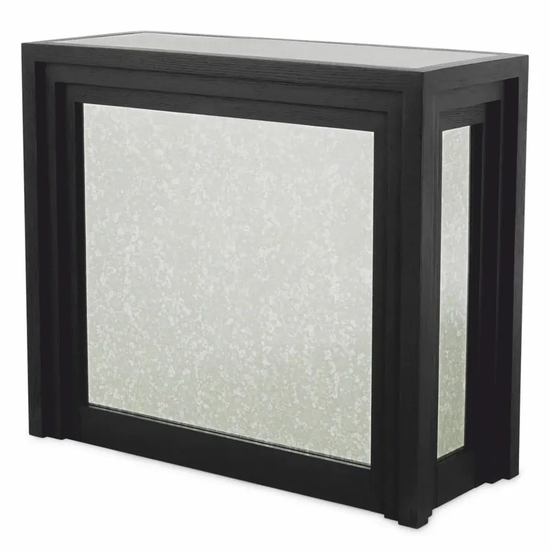 Top-Seller Casa Padrino Luxury Bar Counter with Antique Mirrored Glass Black 120 cm - Bar Furniture