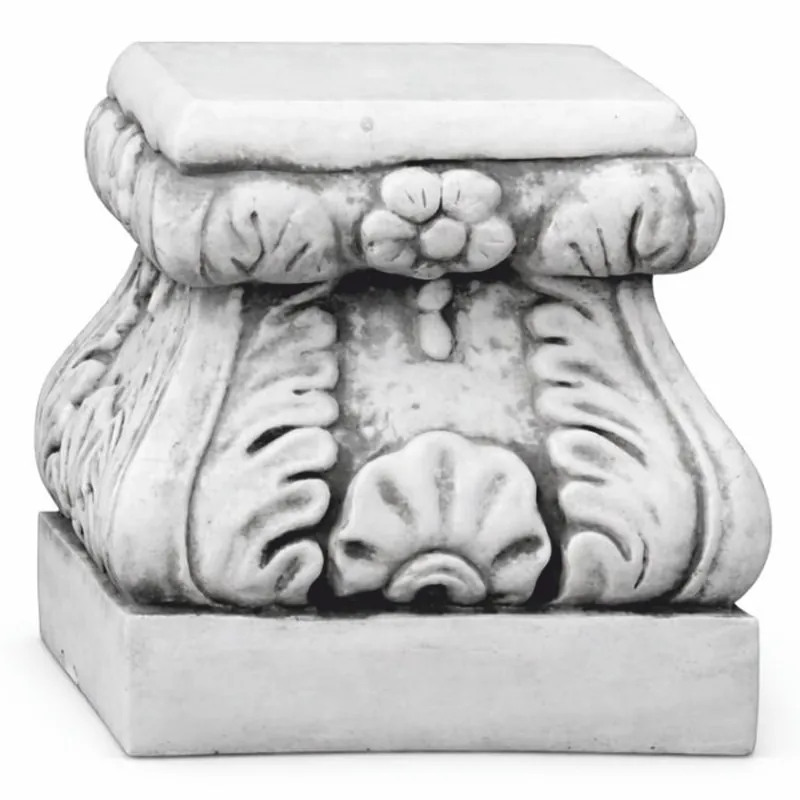 Casa Padrino Baroque Pedestal Gray H. 27 cm - Baroque Style Garden Decor Neuheit
