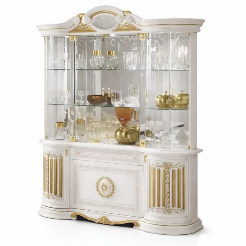 Casa Padrino Luxury Baroque Display Cabinet White / Gold 173 x H. 213 cm - Made in Italy Jetzt Bestellen