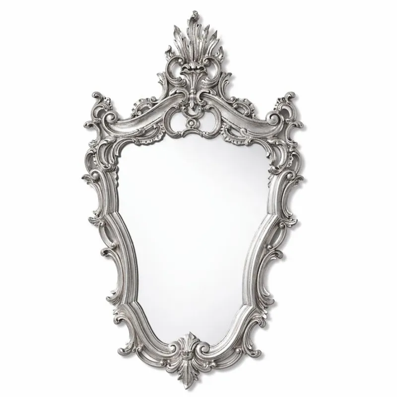 Casa Padrino Luxury Baroque Solid Wood Mirror Silver H. 73 cm - Made in Italy Sale