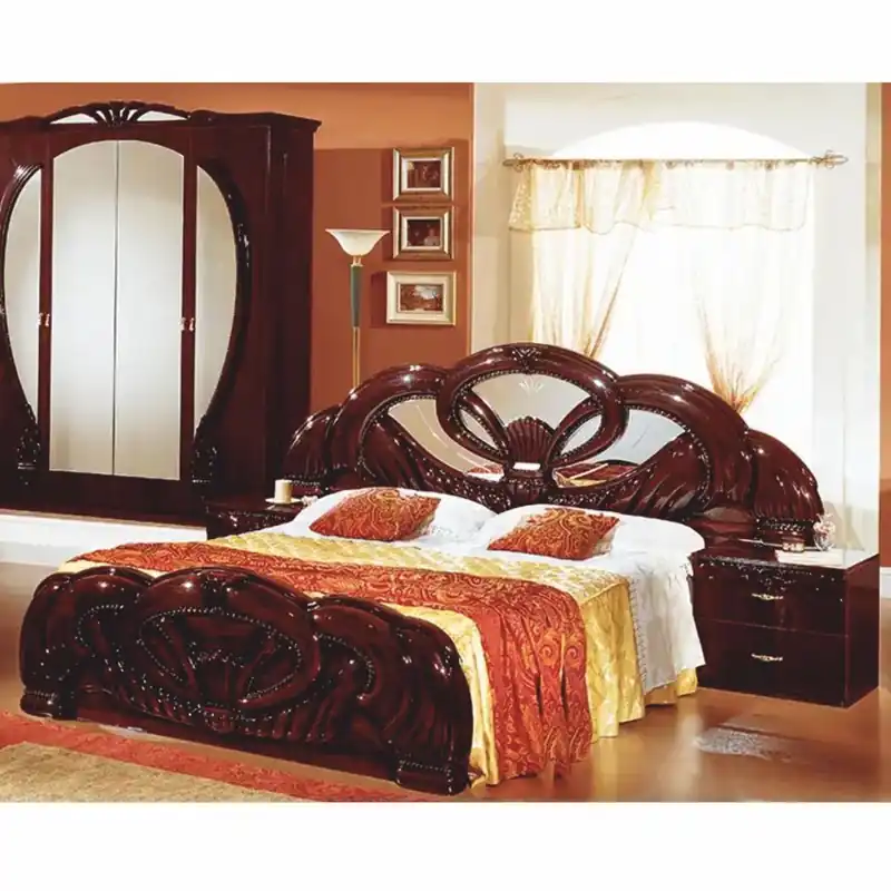 Casa Padrino Luxury Baroque Double Bed Dark Brown 160 x 200 cm - Baroque Furniture - Made in Italy Jetzt Bestellen
