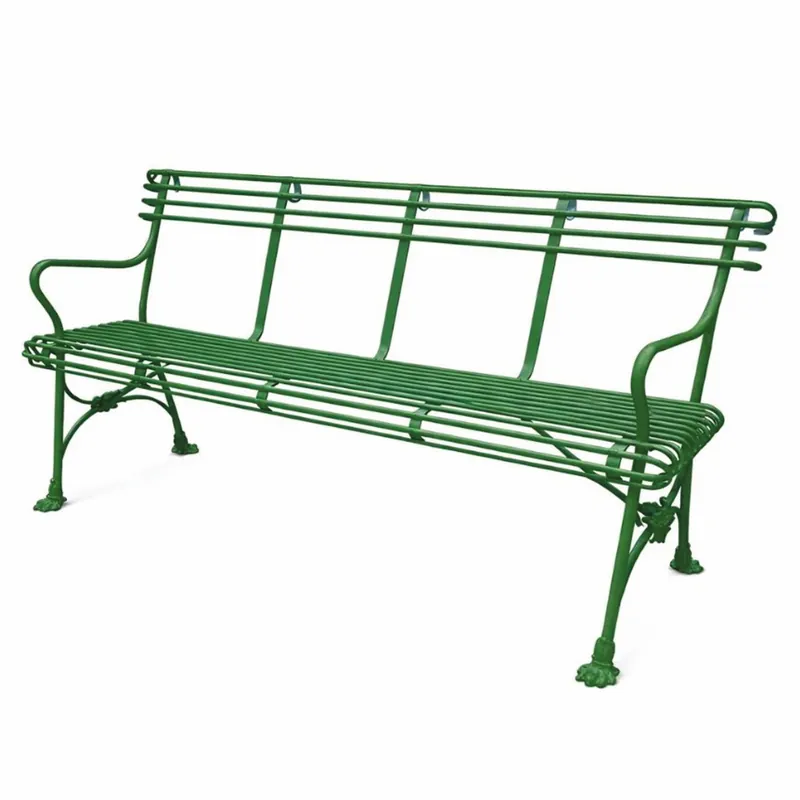 Casa Padrino Art Nouveau Wrought Iron Garden Bench Green 140 cm - Garden Furniture Wochenendangebot
