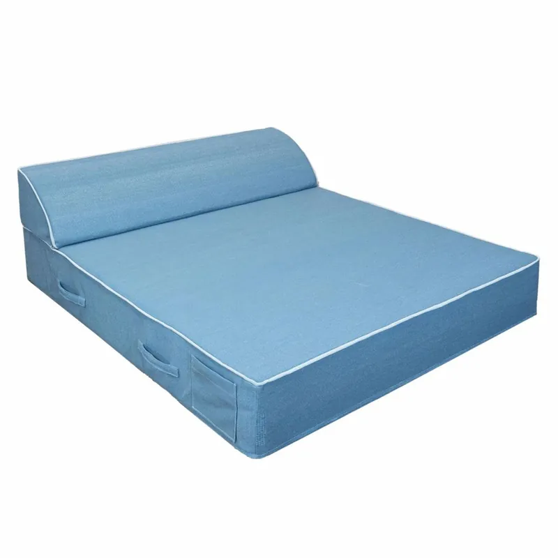 Casa Padrino Luxury Double Garden Lounger Light Blue / White 180 x 160 cm - Hotel & Garden Accessories Preiswert