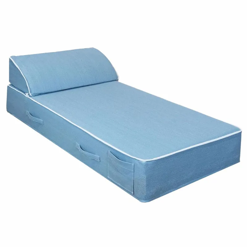 Markenprodukt Casa Padrino Luxury Garden Lounger Light Blue / White 180 x 80 cm - Luxury Pool Lounger