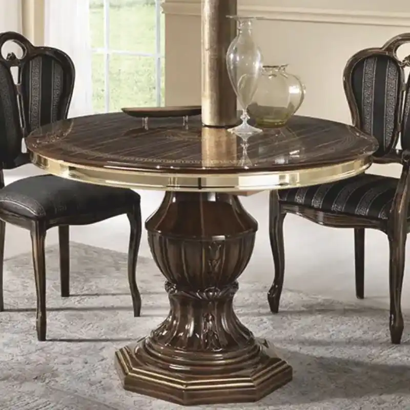 Casa Padrino Luxury Baroque Dining Table Brown / Gold 110-150 cm - Made in Italy Bestpreis