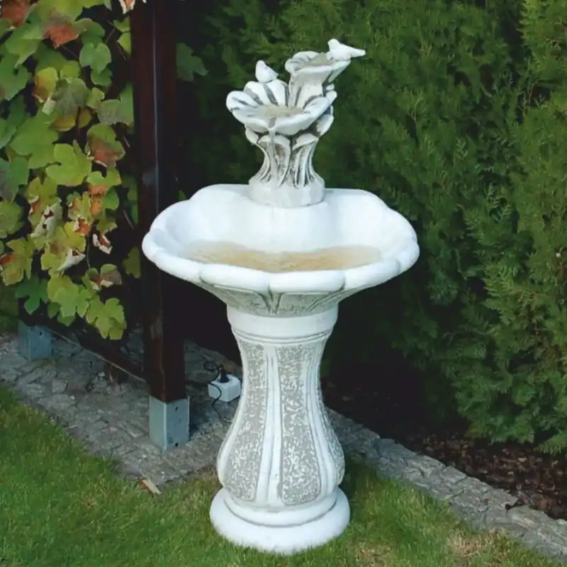 Casa Padrino Art Nouveau Fountain White / Gray H. 111 cm - Elegant Garden Fountain Bestseller