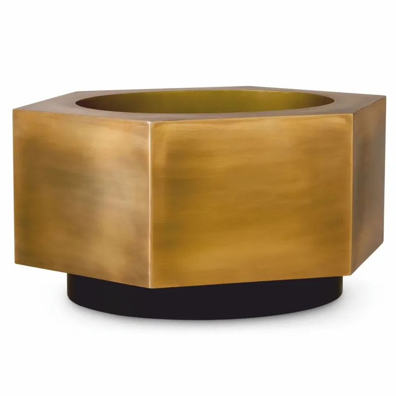 Direkt Vom Hersteller Casa Padrino Luxury Stainless Steel Flower Pot Vintage Brass / Black 69.5 cm