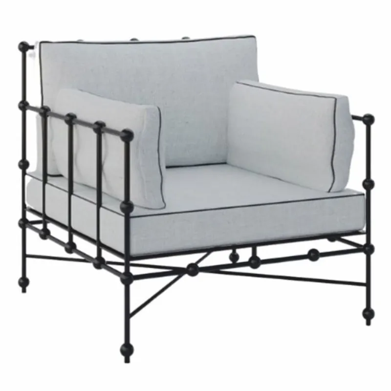 Expressversand Casa Padrino Luxury Wrought Iron Armchair Black / Gray 90 cm - Hotel & Garden Armchair