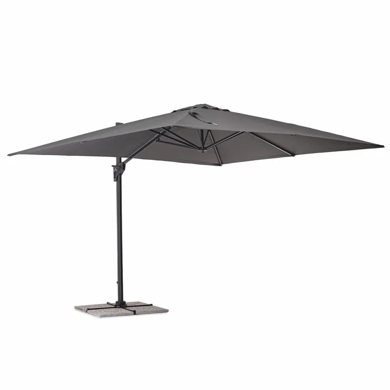 Casa Padrino Luxury Cantilever Parasol with Stand Anthracite / Gray 400 x 300 x H. 250 cm Wochenendangebot