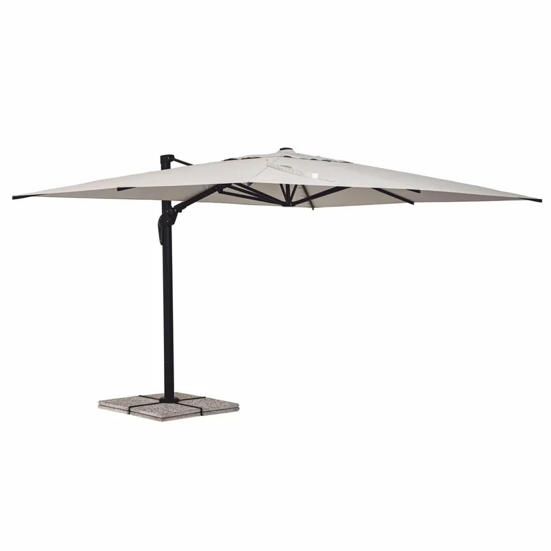 Casa Padrino Luxury Cantilever Parasol with Stand Anthracite / Natural 400 x 300 x H. 273 cm Begrenztes Angebot