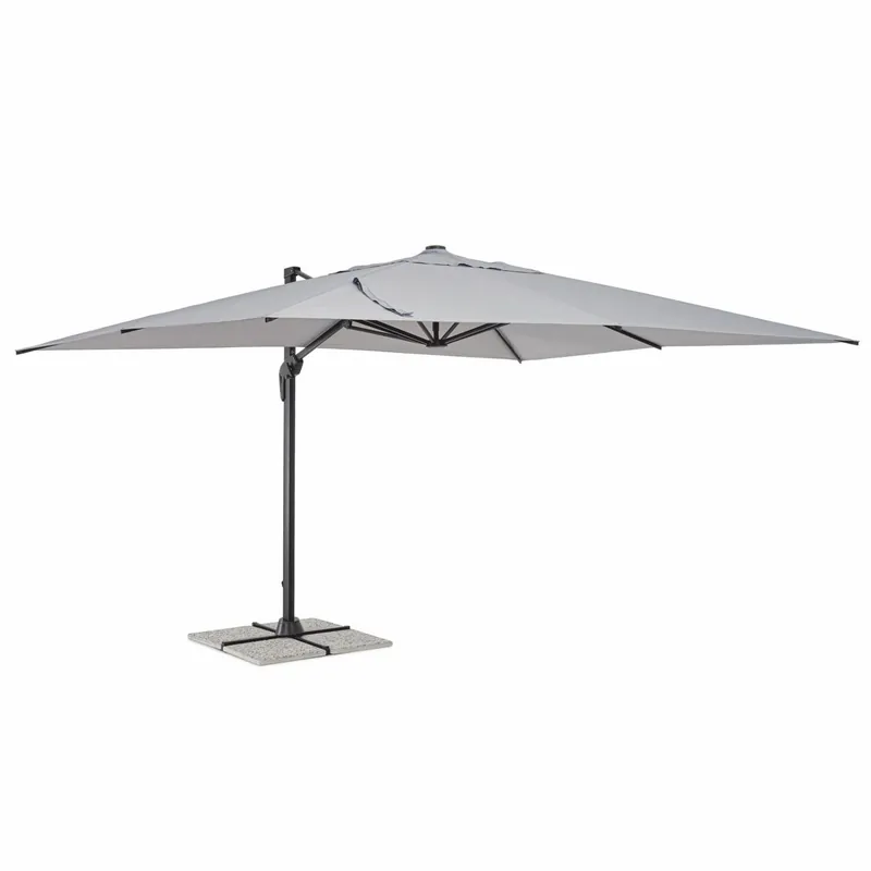 Aktuell Casa Padrino Luxury Cantilever Parasol with Stand Anthracite / Light Gray 400 x 300 x H. 260 cm
