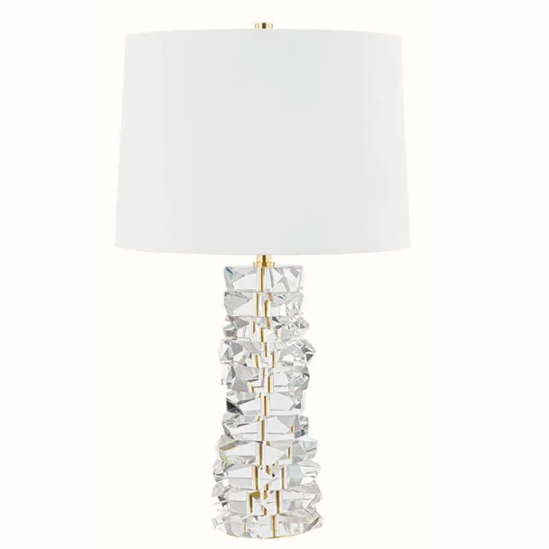 Aktuell Casa Padrino Luxury Crystal Glass Table Lamp Antique Brass / White H. 72 cm