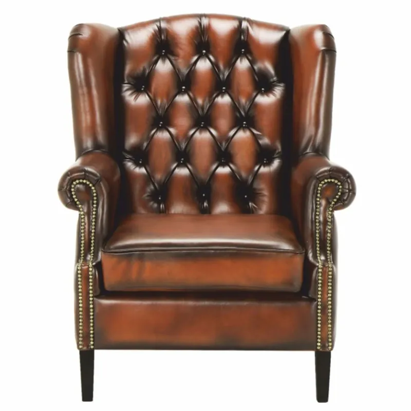 Casa Padrino luxury Chesterfield wing armchair vintage brown / black H. 105 cm Must-Have