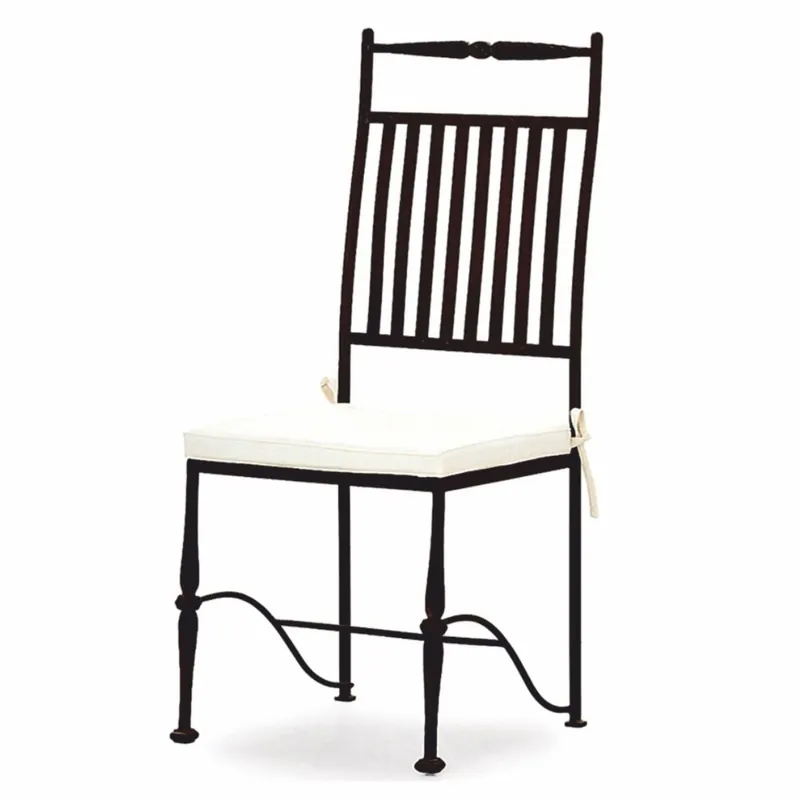 Casa Padrino luxury Art Nouveau wrought iron garden chair with seat cushion black / white H. 110 cm Solange Der Vorrat Reicht