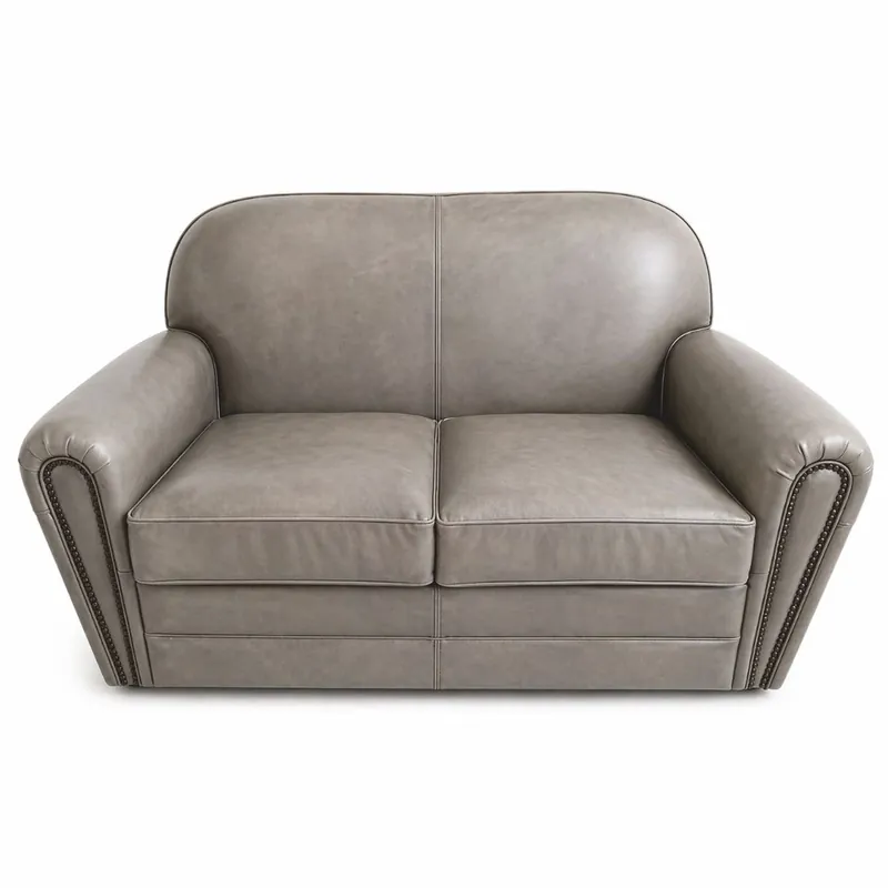 Preis Gesenkt Casa Padrino luxury leather sofa gray 150 cm - Genuine leather living room sofa