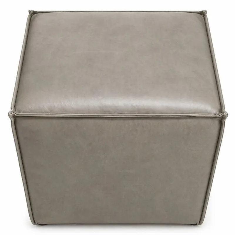 Sofort Bestellen Casa Padrino Luxury Leather Stool Gray H. 48 cm - Luxury Genuine Leather Furniture