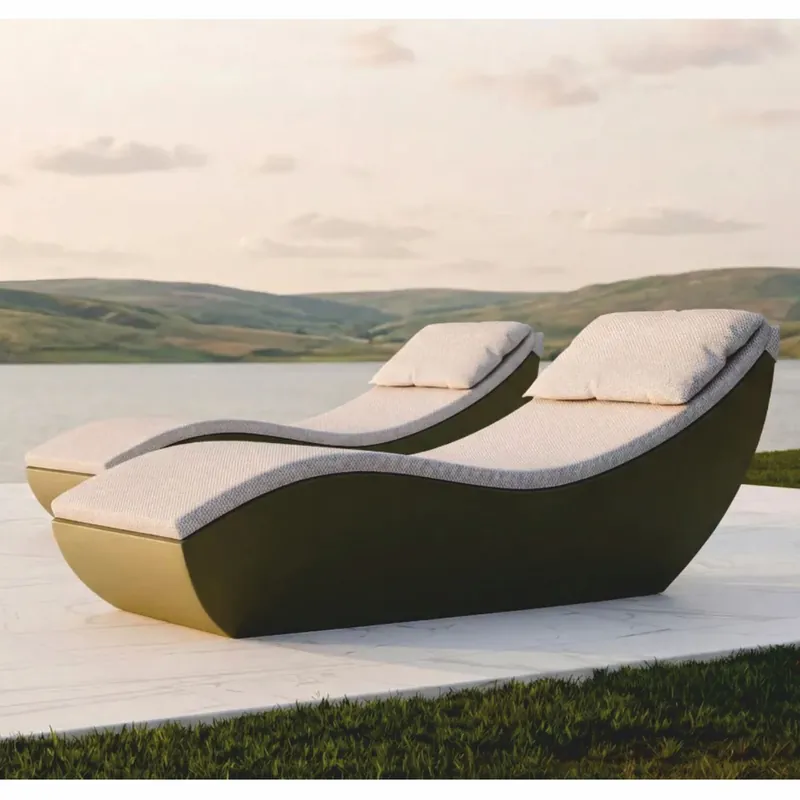 Casa Padrino Luxury Garden Lounger Matte Green / Gray 180 cm - Hotel & Garden Furniture Direkt Vom Hersteller