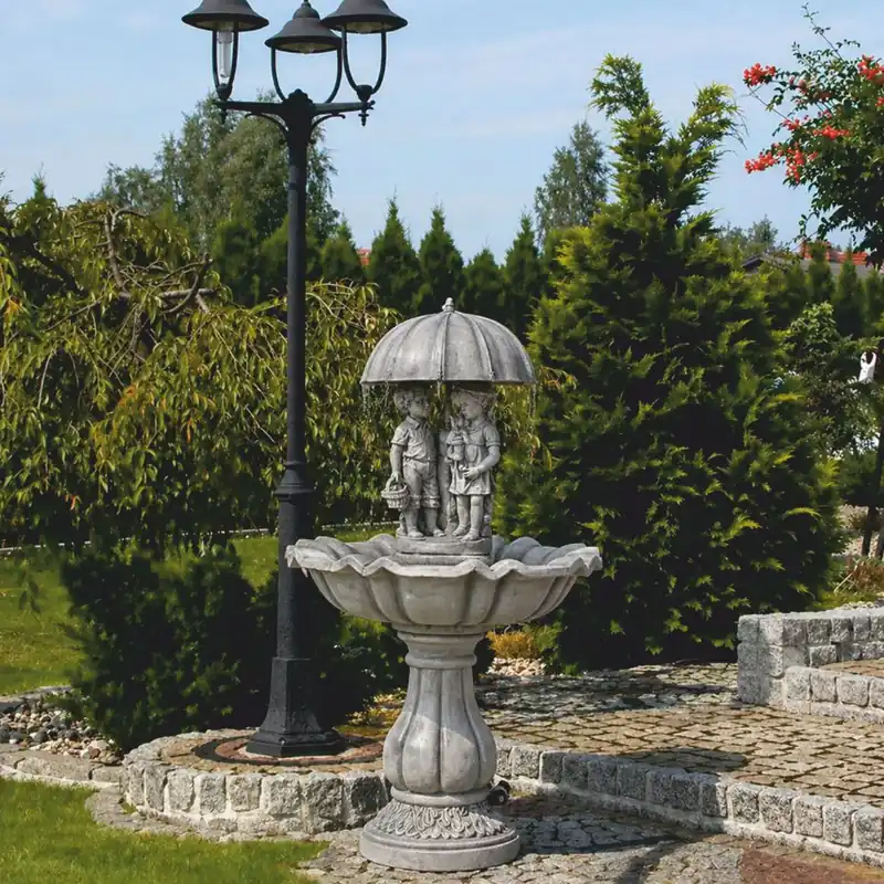 Preis Gesenkt Casa Padrino Baroque Fountain Gray Ø 79 x H. 138 cm - Nostalgic Garden Fountain
