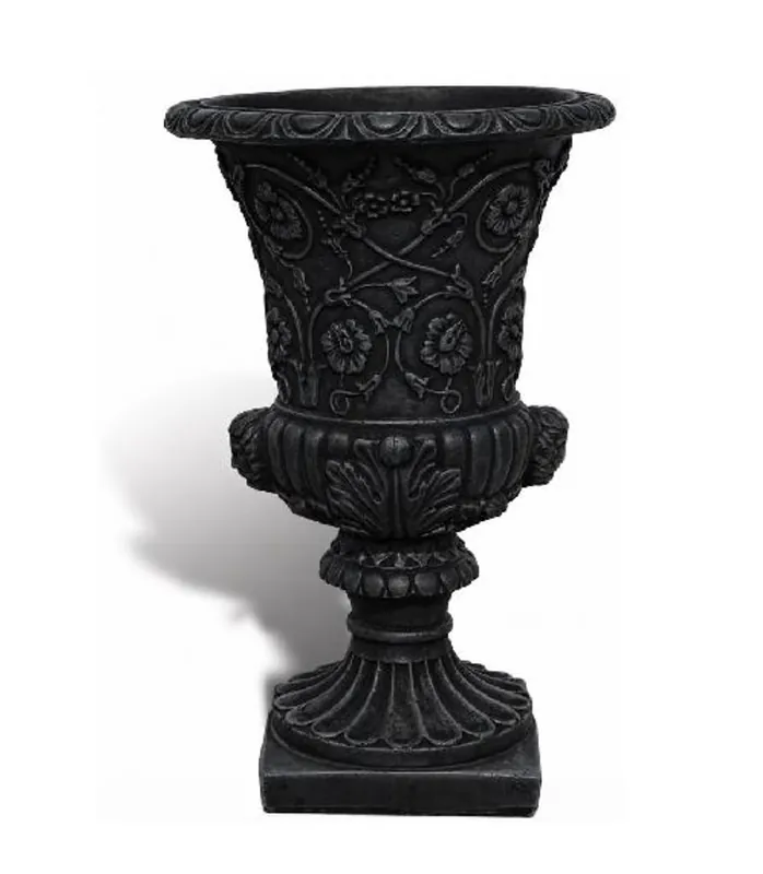 Mega-Angebot Casa Padrino Luxury Baroque Flower Pot Black Ø 49 x H. 78 cm - Made in Italy