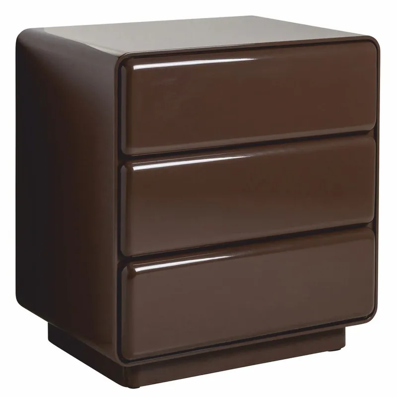 Online Kaufen Casa Padrino Luxury Nightstand with 3 Drawers High Gloss Brown - Bedroom Furniture