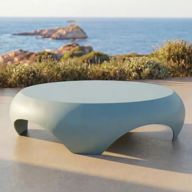 Sonderangebot Casa Padrino Luxury Garden Table Matte Blue Ø 140 cm - Round Garden Coffee Table