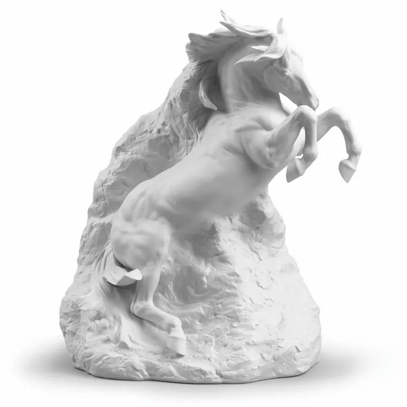 Begrenztes Angebot Casa Padrino Luxury Decorative Porcelain Sculpture Ghost Horse H. 50 cm - Handmade