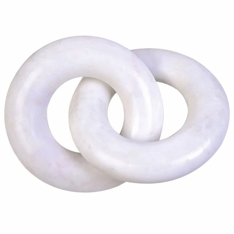 Casa Padrino luxury marble deco object rings white 45 cm - Living room decoration Highlight