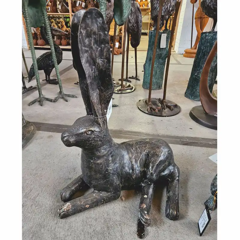 Casa Padrino bronze decorative sculpture rabbit H. 61 cm - Bronze garden figure Schnäppchen