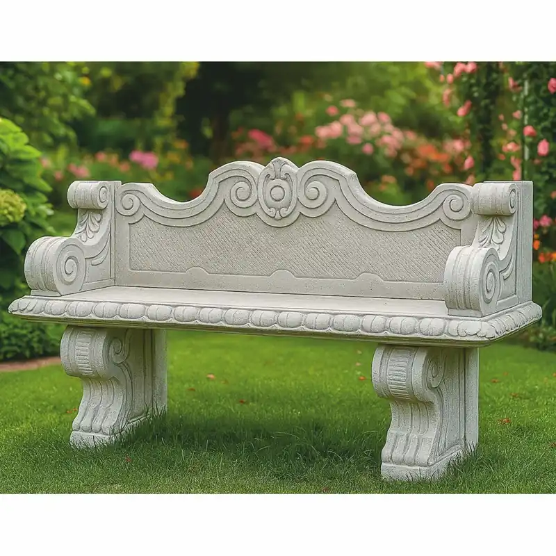 Begrenztes Angebot Casa Padrino Baroque Concrete Garden Bench Gray 140 cm - Baroque Garden Furniture - Made in Italy