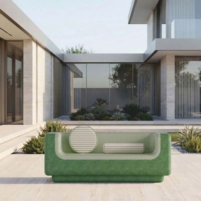 Casa Padrino luxury sofa green / mint green 180 cm - Weatherproof concrete sofa Solange Der Vorrat Reicht