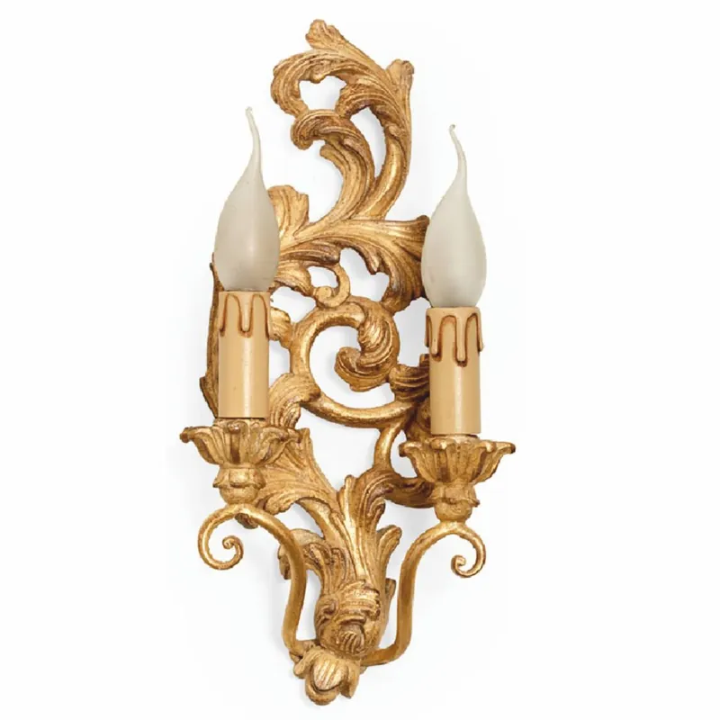 Direkt Vom Hersteller Casa Padrino Luxury Baroque Double Wall Sconce Gold H. 39 cm - Made in Italy