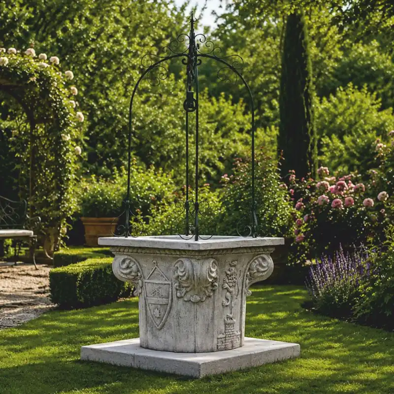 Preiswert Casa Padrino Baroque Garden Fountain Gray / Black 120 x H. 260 cm - Made in Italy
