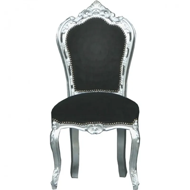 Letzte Chance Casa Padrino baroque dîner Chaise Noir / Argent - Meubles