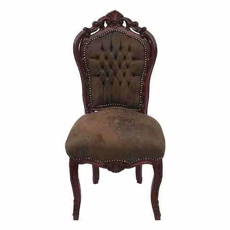 Super-Preis Casa Padrino Dîner baroque Chaise noir / cuir noir look
