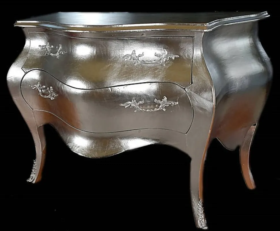 Commode baroque Casa Padrino 120 cm argent - meubles de style ancien Knallerangebot